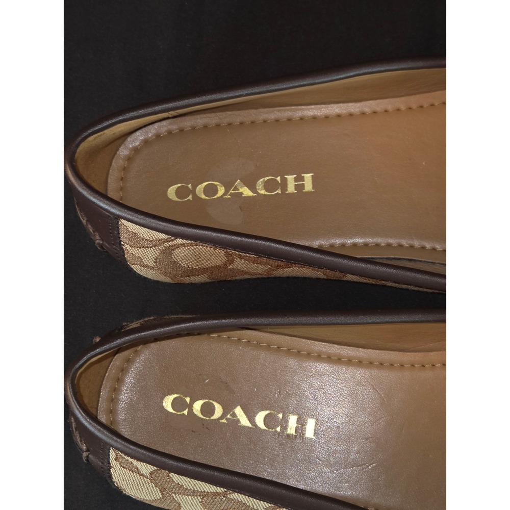 COACH Olive Monogram Canvas Leather Trim Horsebit Loafers Women's Size 8.5B - Picture 12 of 12